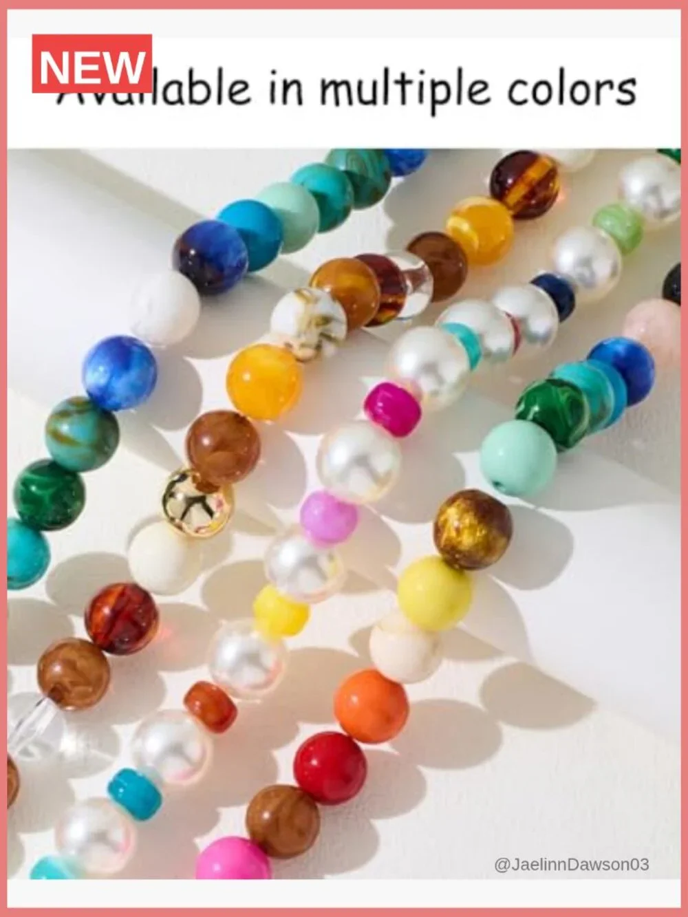 Chunky Beaded Choker Necklace Boho Statement Necklace with Large Pearl Resin